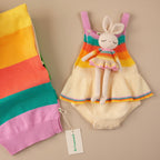 Bonnie Ballerina Bunny Crochet Toy- Pink rainbow