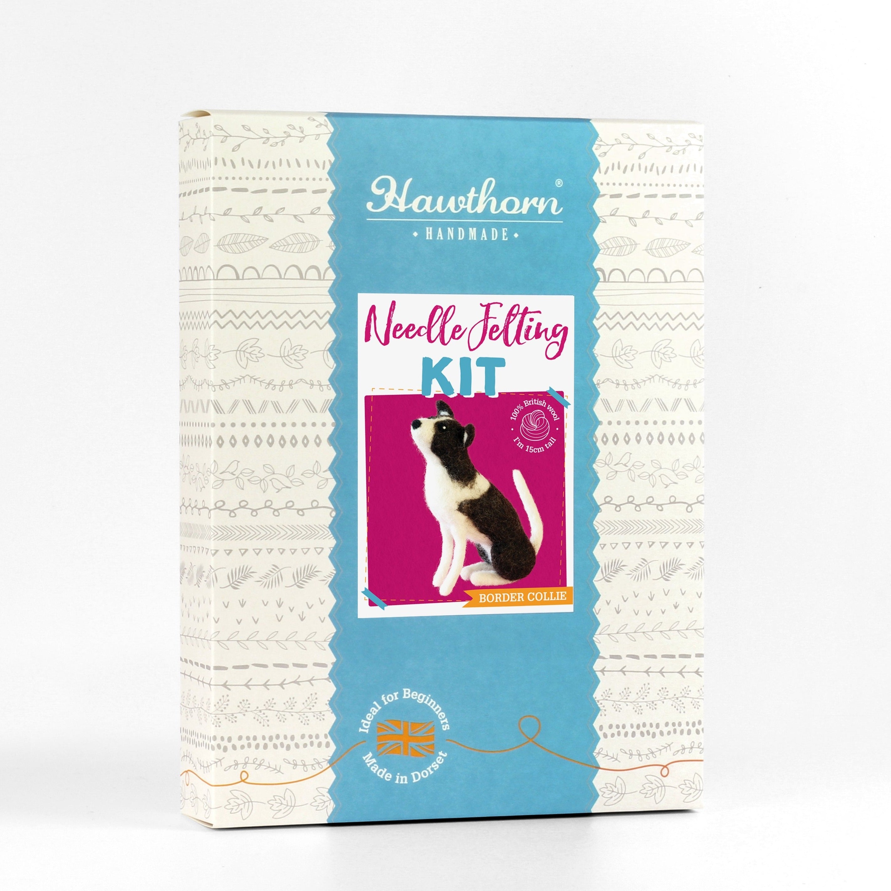 Border Collie Dog Needle Felting Kit for Beginners