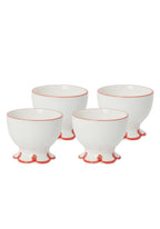 Rosy Red Scalloped  Nibbles Bowl - Set of 4