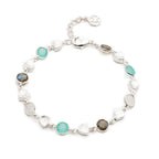 Silver Sara Mixed Gemstone Nugget Bracelet Pariba Onyx, Labradorite & Moonstone