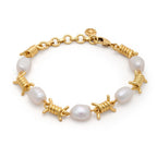 Tatiana Chunky Pearl And Barbed Wire Bracelet