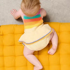 Bubble Frill - Rainbow Pink Knit Stripe Romper