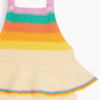 Bubble Frill - Rainbow Pink Knit Stripe Romper