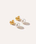 Button Freshwater Pearl Stud Earrings