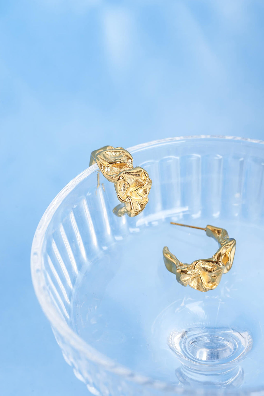 Crumpled Gold Hoops