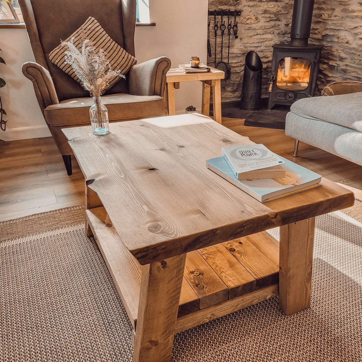 LOTTI Live / Waney Edge Coffee Table With Shelf