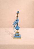 Enamelled Pretty Polly Parrot Candlestick - Left