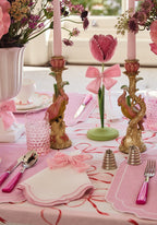 Dahlia Pink Petal Candleholder - Tole