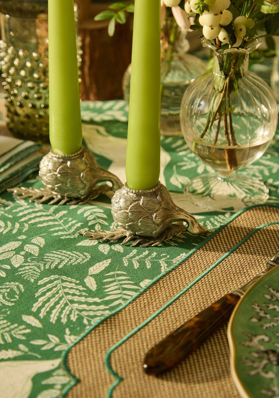 Pewter Artichoke Candleholder - Set of 2