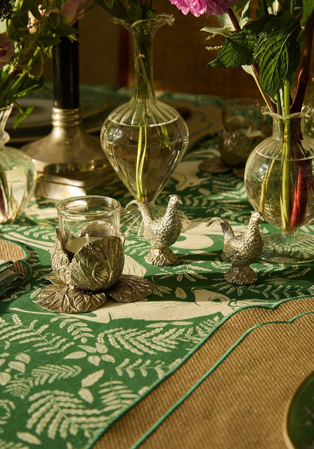 Pewter Cabbage Tea Light Holder- Set of 2