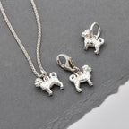 Cavapoo Silver Dog Charm