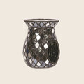 Ceramic Wax Burner - Mosaic Mirror Black