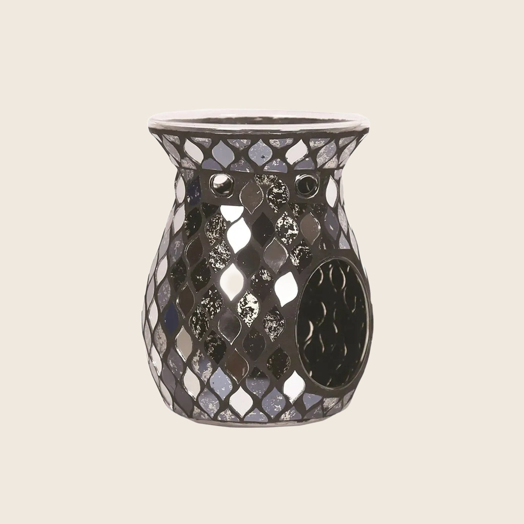 Ceramic Wax Burner - Mosaic Mirror Black