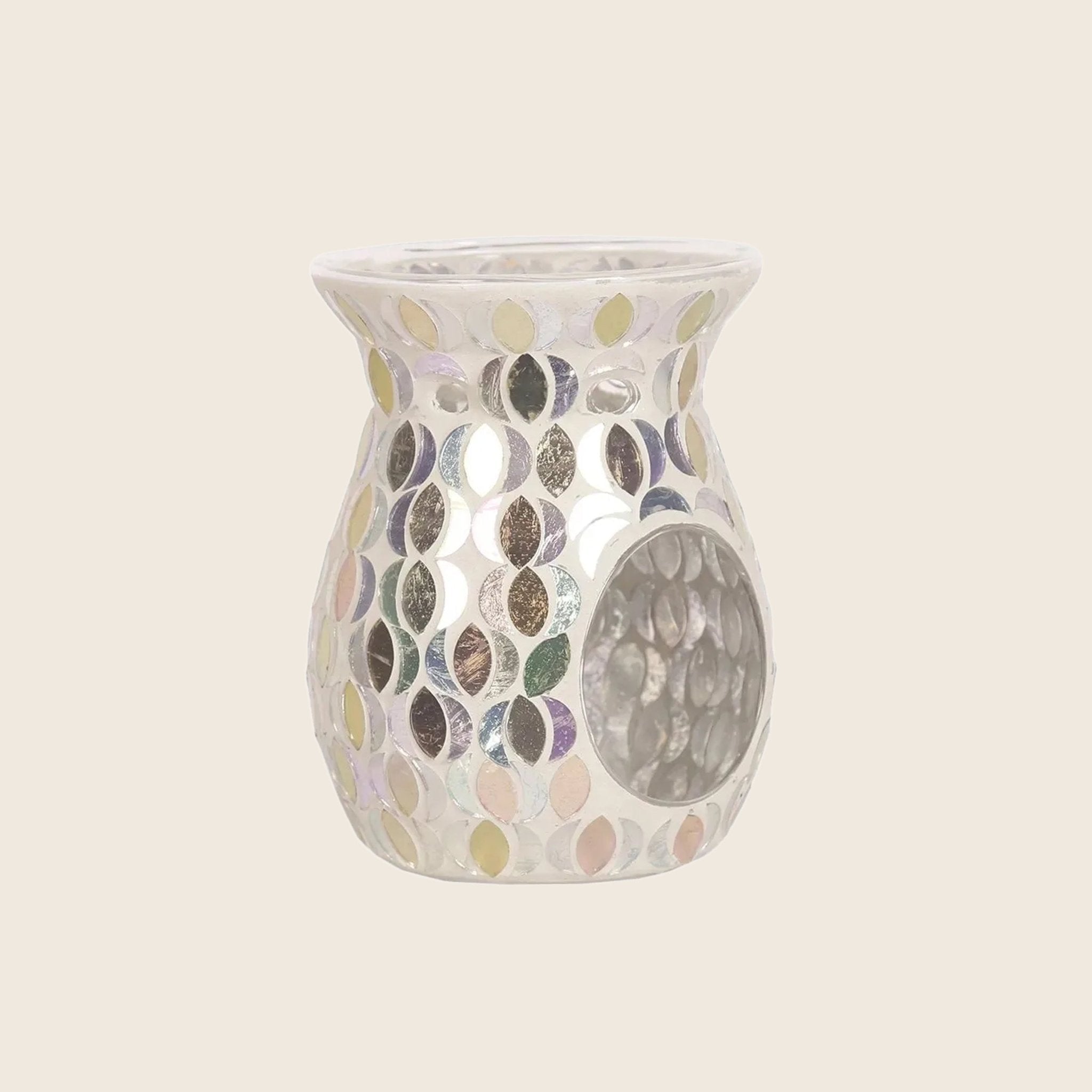 Ceramic Wax Burner - Mosaic Mirror Cream