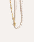 Chain Link Pearl Necklace