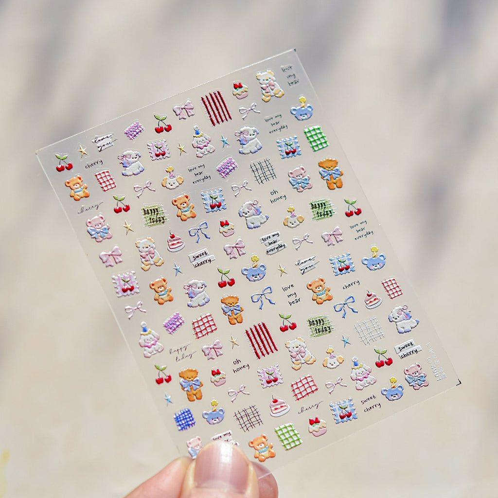 Hello Claws | Cherry Bear Nail Deco Sticker