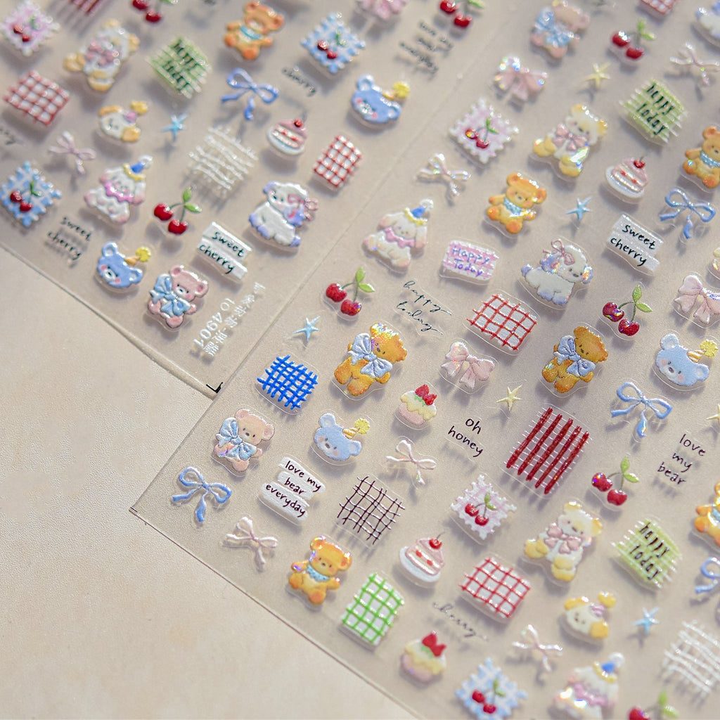 Hello Claws | Cherry Bear Nail Deco Sticker
