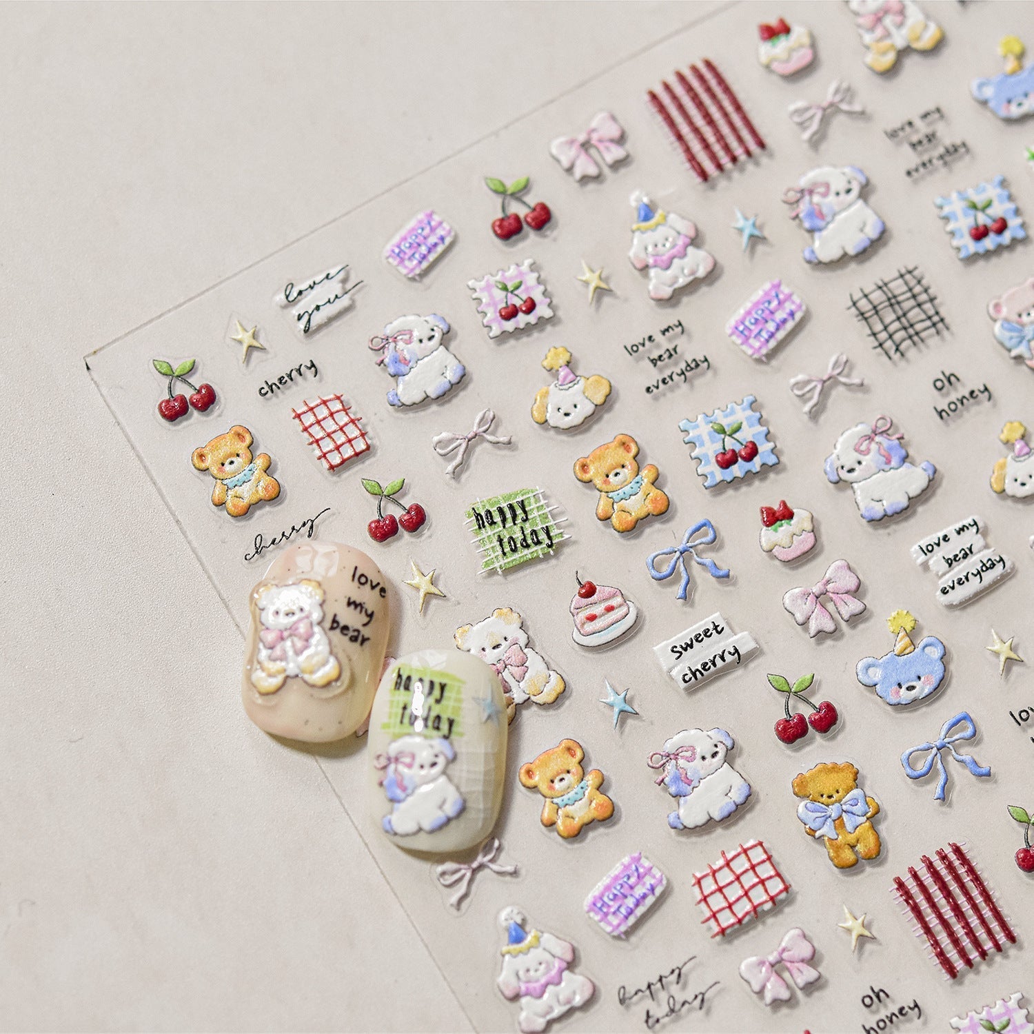 Hello Claws | Cherry Bear Nail Deco Sticker
