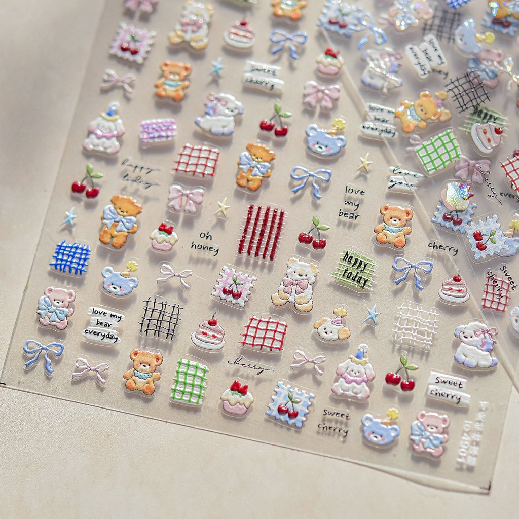 Hello Claws | Cherry Bear Nail Deco Sticker