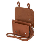 Leather Midi Satchel - Chestnut