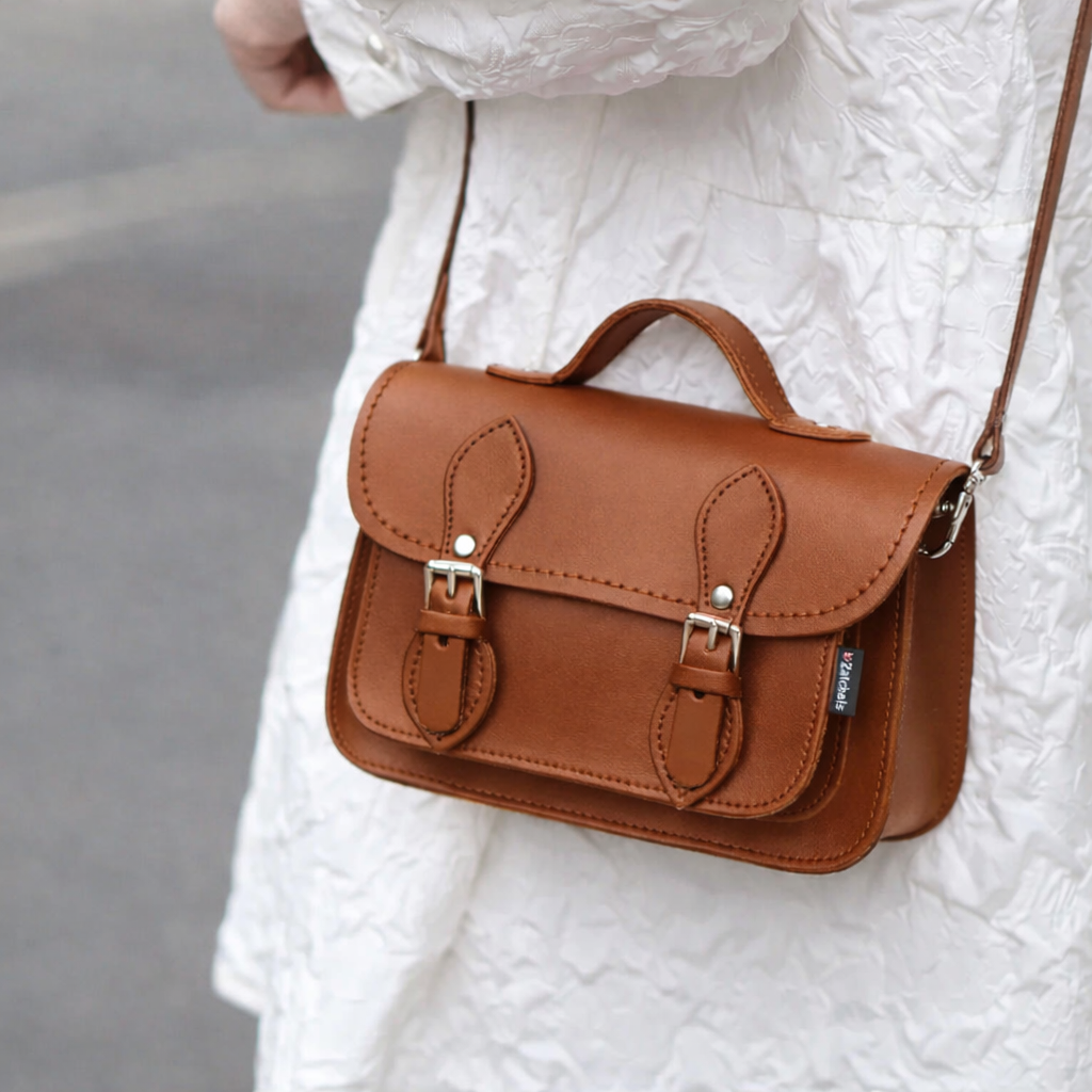 Handmade Leather Micro Satchel - Chestnut