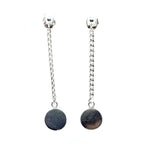 Circle Drop Chain Earrings – Sterling Silver 925