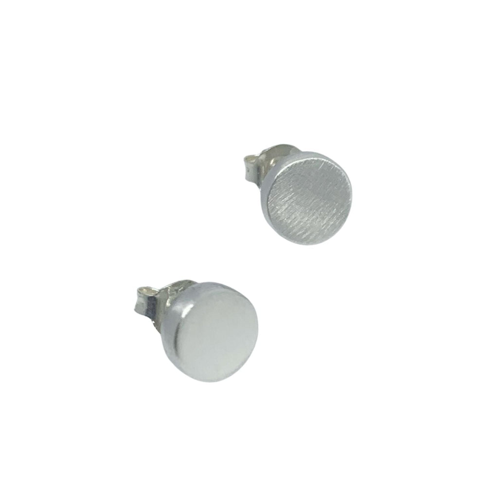 Circle Stud Earrings – Sterling Silver, Handmade