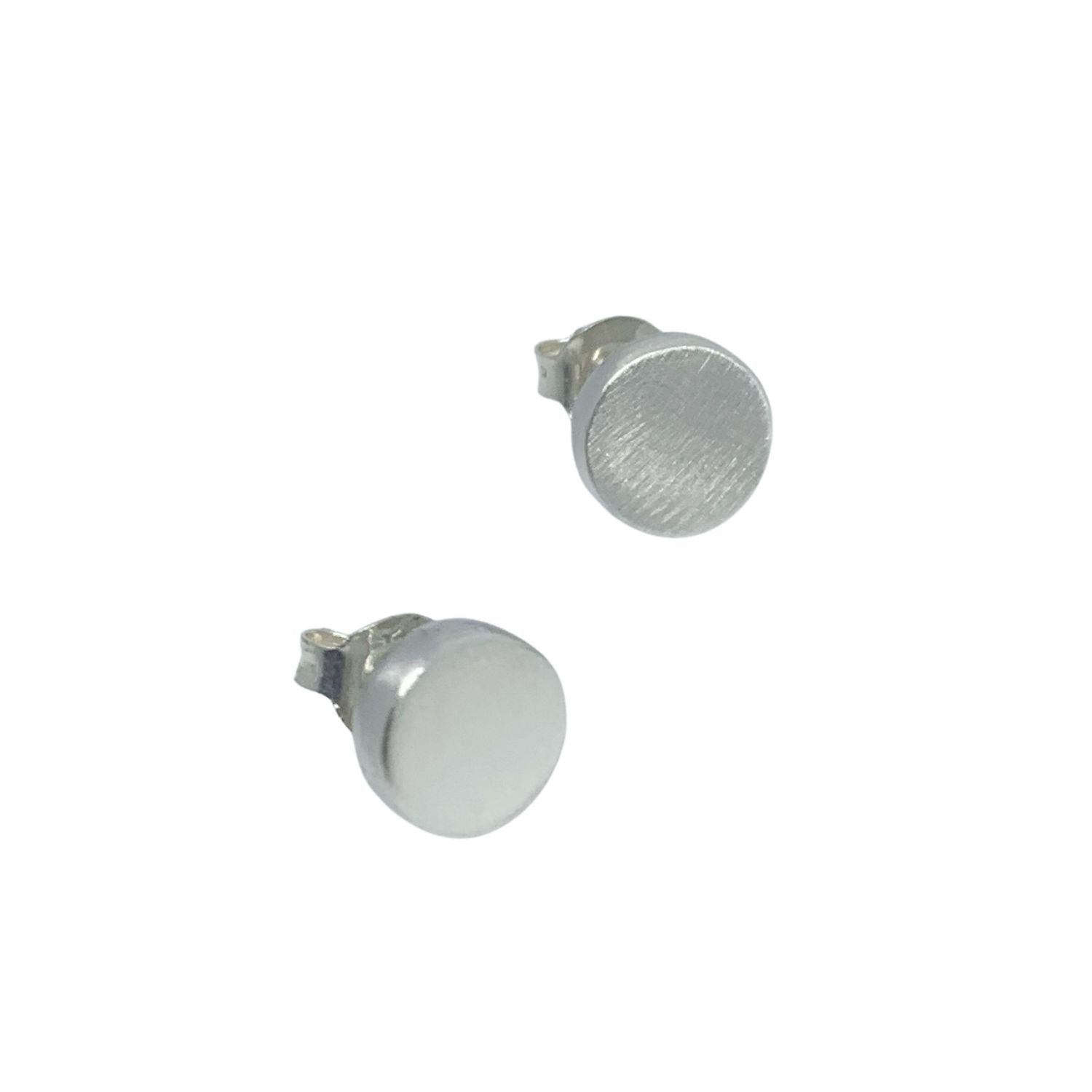 Circle Stud Earrings – Sterling Silver, Handmade
