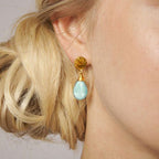 Athena Kate Large Drop Earrings Pariba Onyx