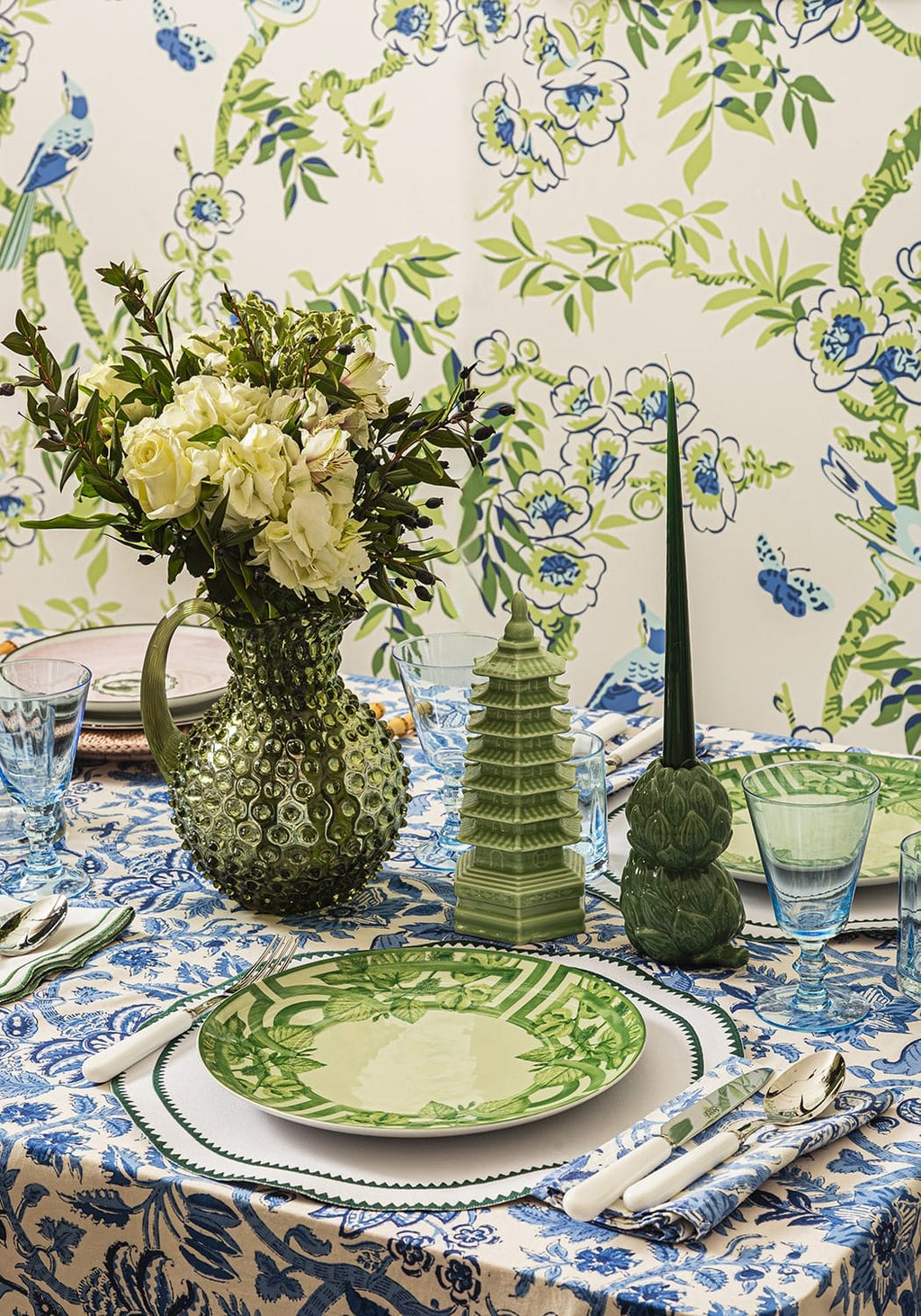 Classic Green Round Placemats - Set of 4