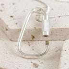 Climbing Carabiner Silver Necklace