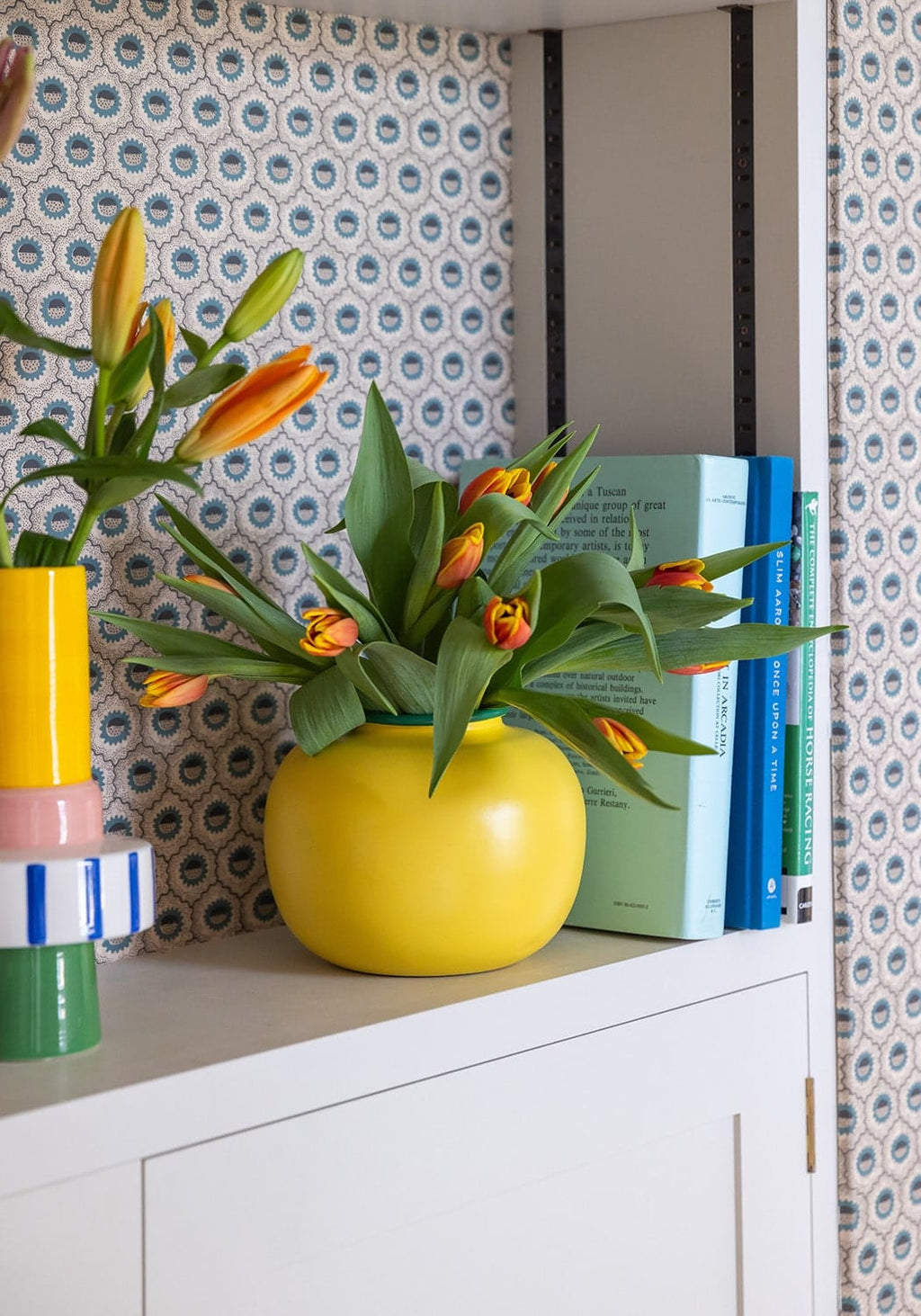 Color Blocking Yellow and Green Vase
