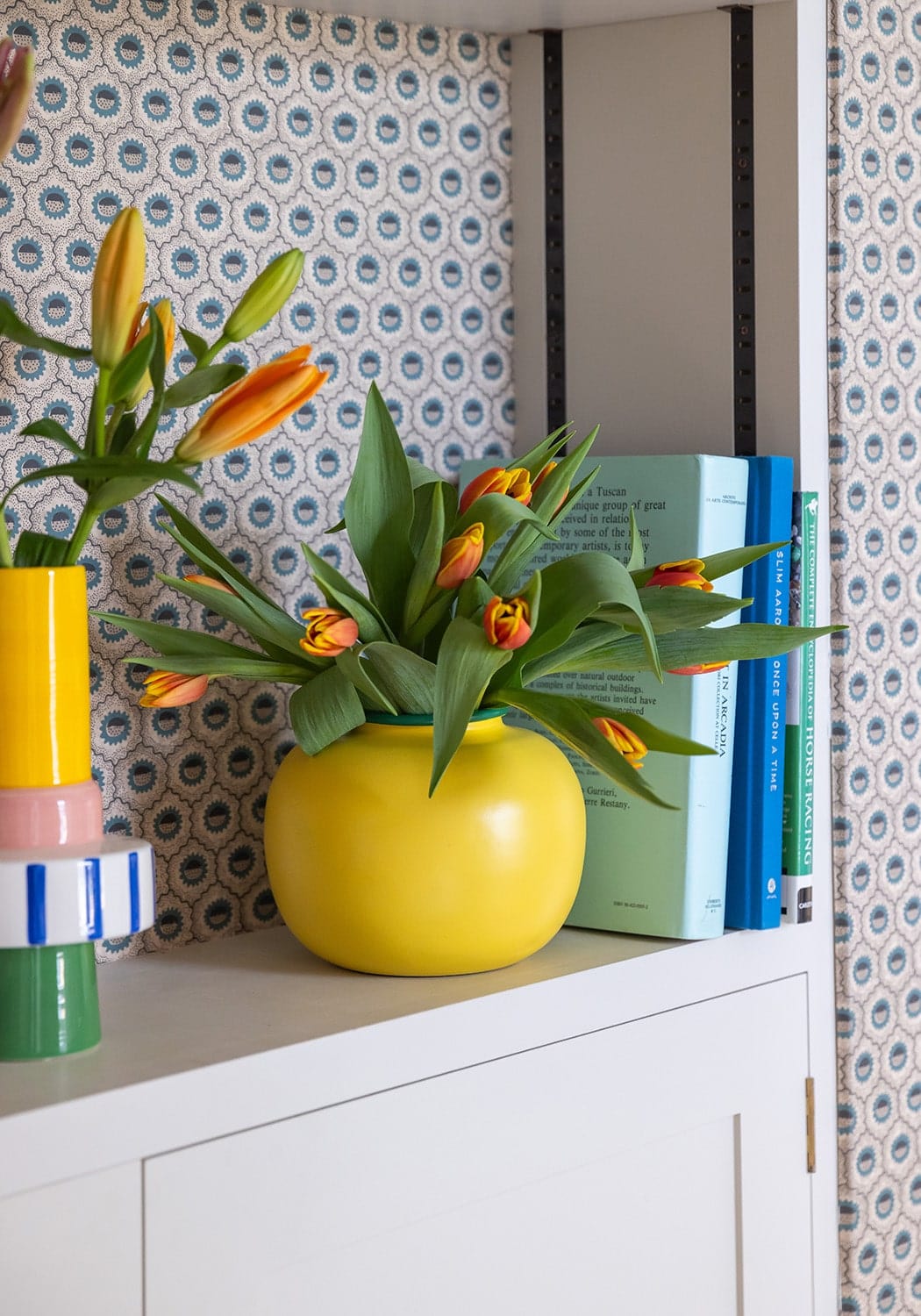 Color Blocking Yellow and Green Vase