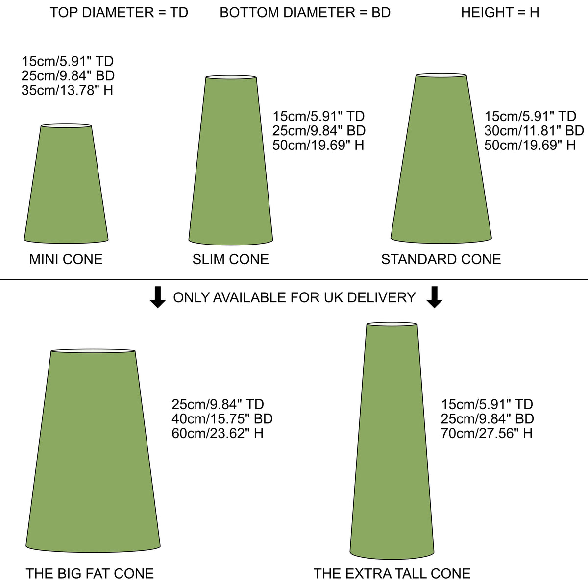 Ecru wiggle cone lampshade, extra tall lampshade