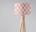 Coral and White Drum Lampshade, Geometric Design Shade for Table, Floor or Ceiling Pendant Light