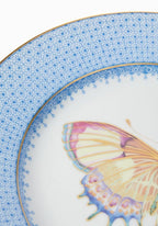 Cornflower Blue Lace Plate Butterfly Side/ Pudding Plate - Set of 4