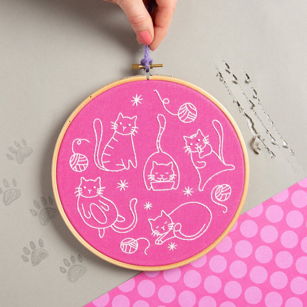Crafty Cats Embroidery Kit for Beginners