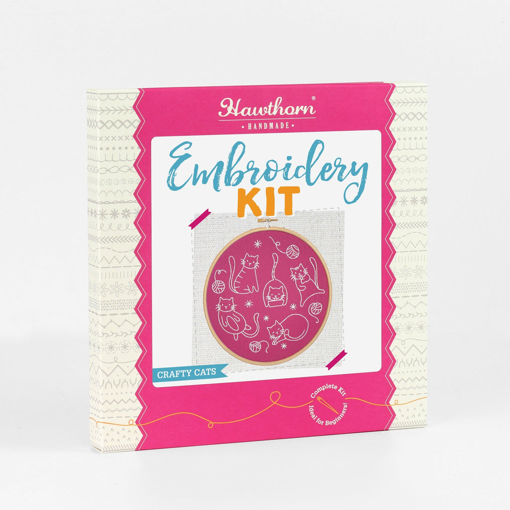 Crafty Cats Embroidery Kit for Beginners