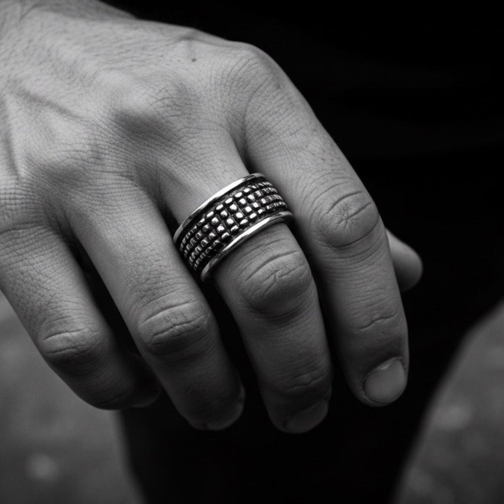 Crocodile Men's Ring – Sterling Silver 925 Oxide or Polish Finish