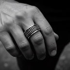 Crocodile Men's Ring – Sterling Silver 925 Oxide or Polish Finish