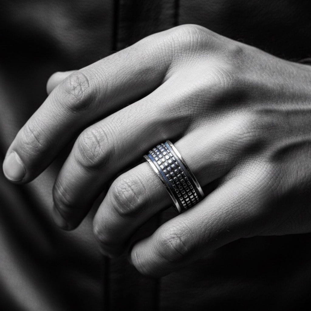 Crocodile Men's Ring – Sterling Silver 925 Oxide or Polish Finish