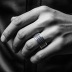Crocodile Men's Ring – Sterling Silver 925 Oxide or Polish Finish