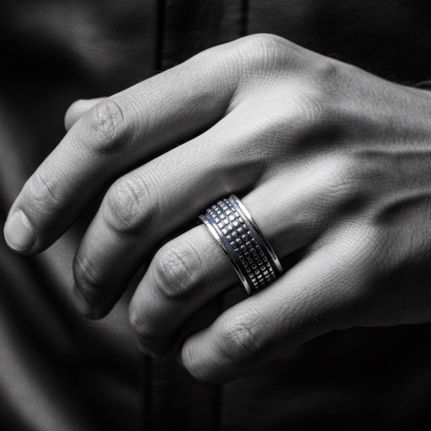 Crocodile Men's Ring – Sterling Silver 925 Oxide or Polish Finish
