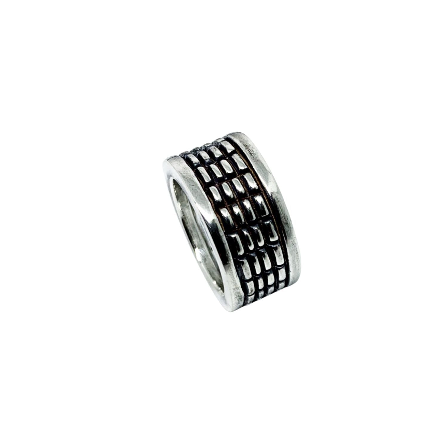 Crocodile Ring – Sterling Silver 925, Oxidised & Polished Finish
