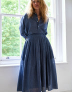 alma skirt | indigo grid