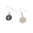 Medaglie Crossed Bones Earrings – Sterling Silver 925 with Black Enamel