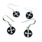 Medaglie Crossed Bones Earrings – Sterling Silver 925 with Black Enamel