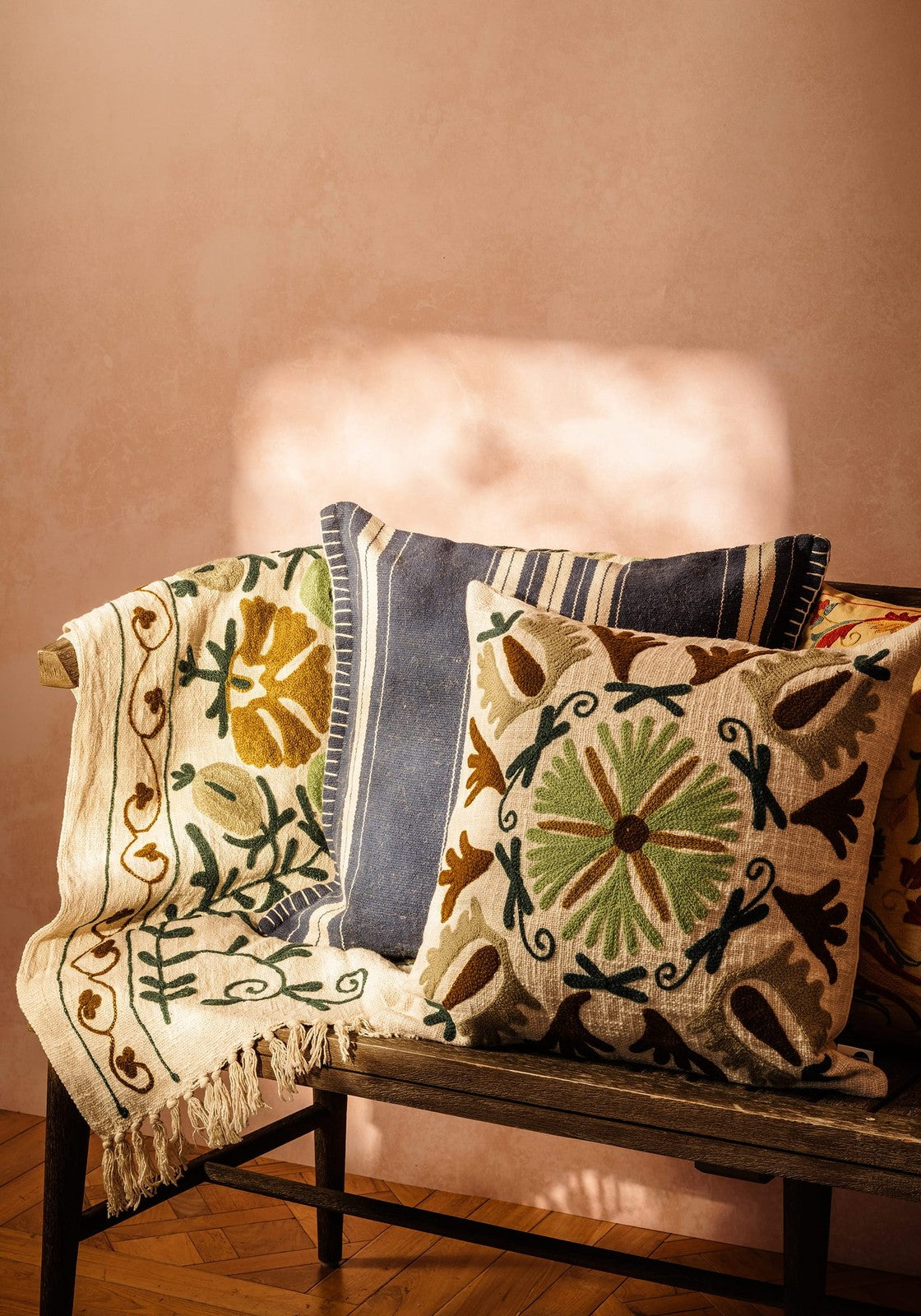 Margot Striped Cushion, Blue
