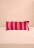 Poppy Raspberry Cabana Stripe Long Lumbar Cushion Cover