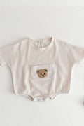 Waffle Bear Bodysuit Brown or Creme